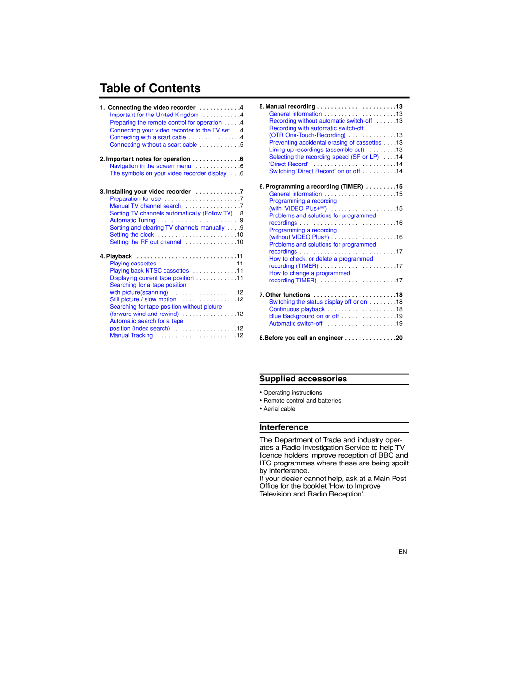 Philips MA4CMH20MRE, P406TAT, E4PIN operating instructions Table of Contents 