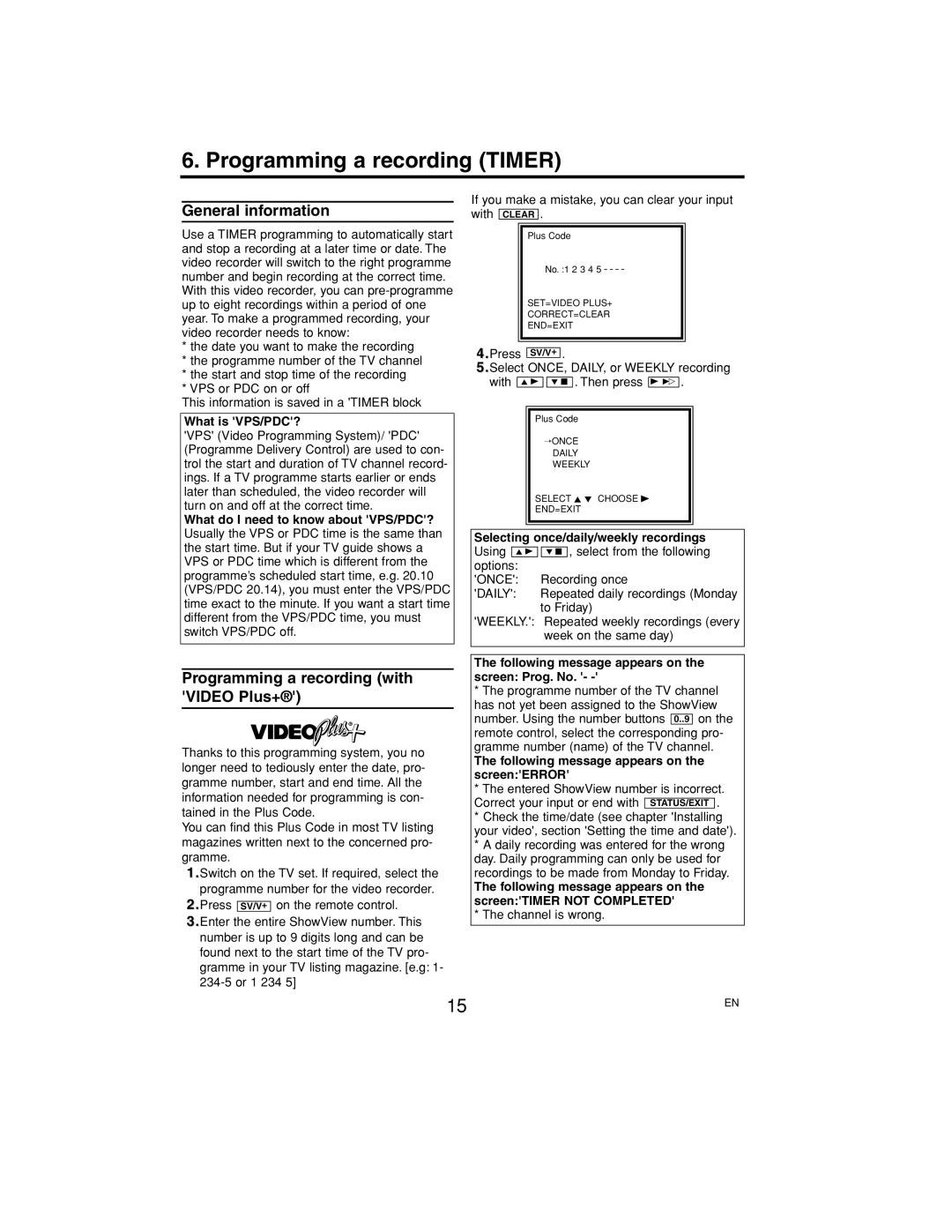 Philips P406TAT, MA4CMH20MRE, E4PIN Programming a recording Timer, Programming a recording with Video Plus+ 