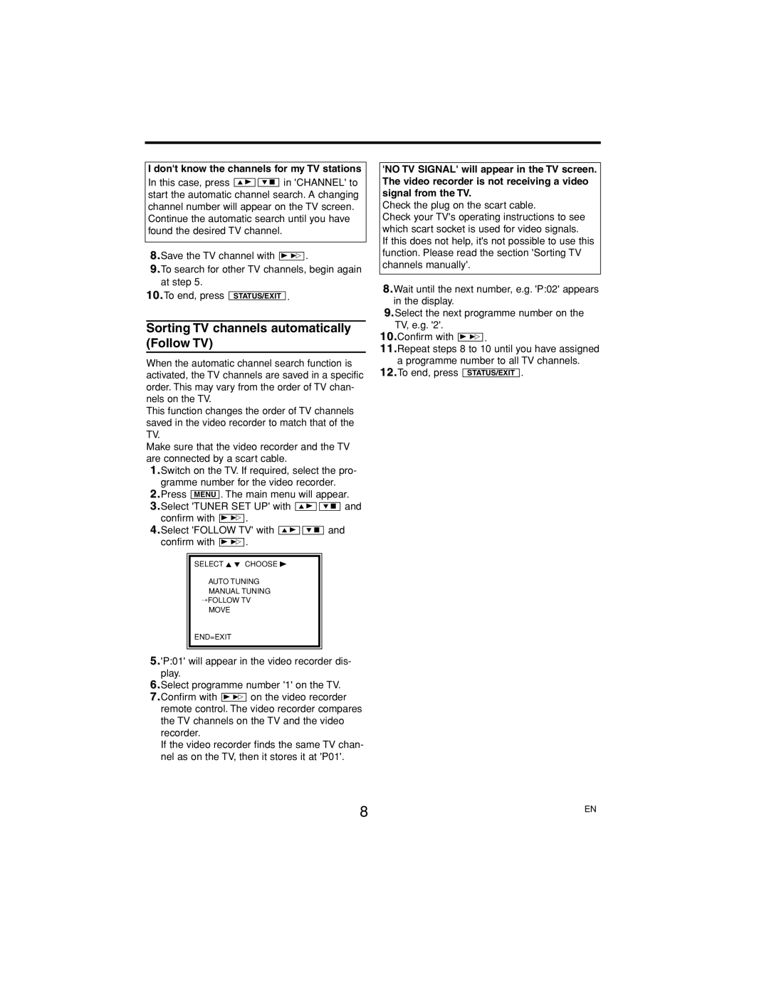 Philips E4PIN, P406TAT, MA4CMH20MRE operating instructions Sorting TV channels automatically Follow TV 