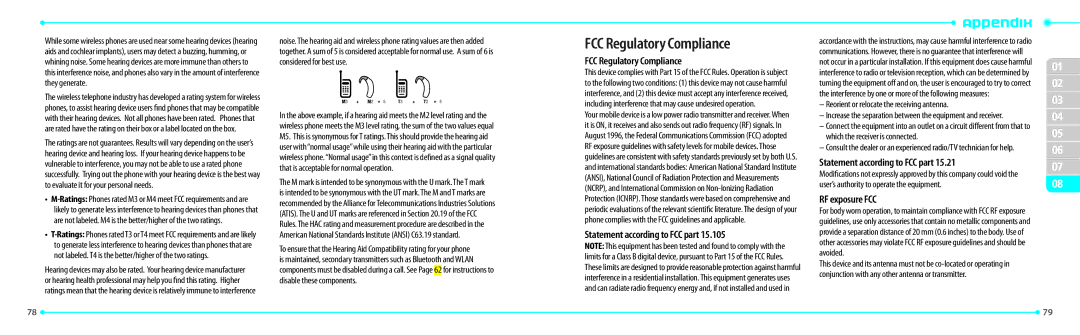 Philips P7040P, Link manual FCC Regulatory Compliance, Statement according to FCC part, RF exposure FCC 