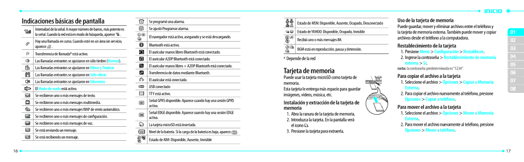 Philips P7040P, Link manual Tarjeta de memoria 