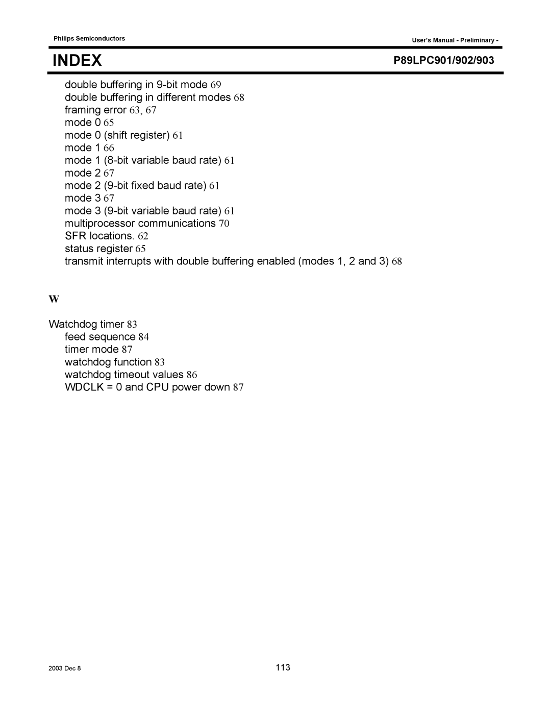 Philips P89LPC902, P89LPC901, P89LPC903 user manual 113 