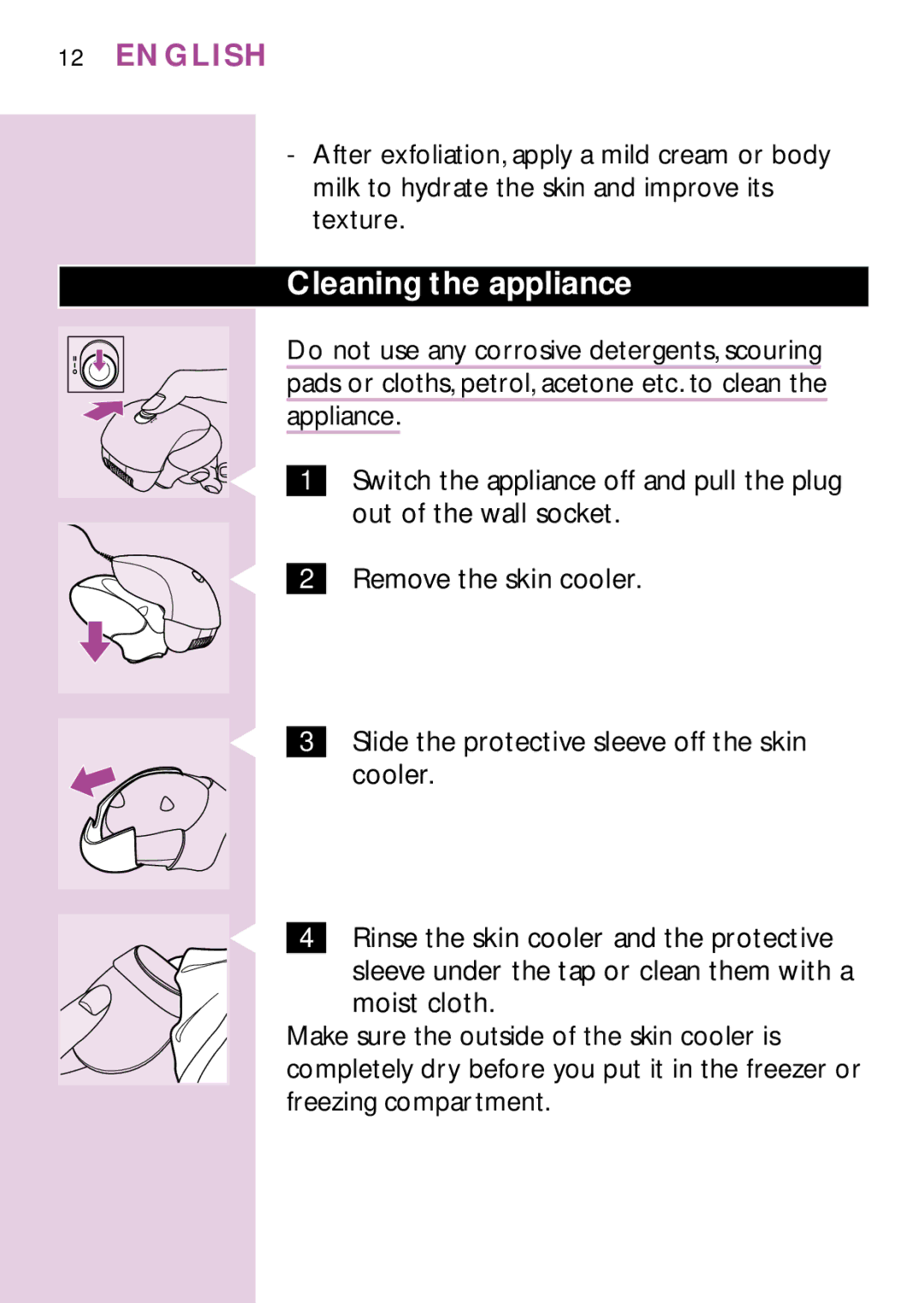 Philips HP6435, PB3, HP6475, HP6479, HP6436, HP6437 manual Cleaning the appliance, Appliance 