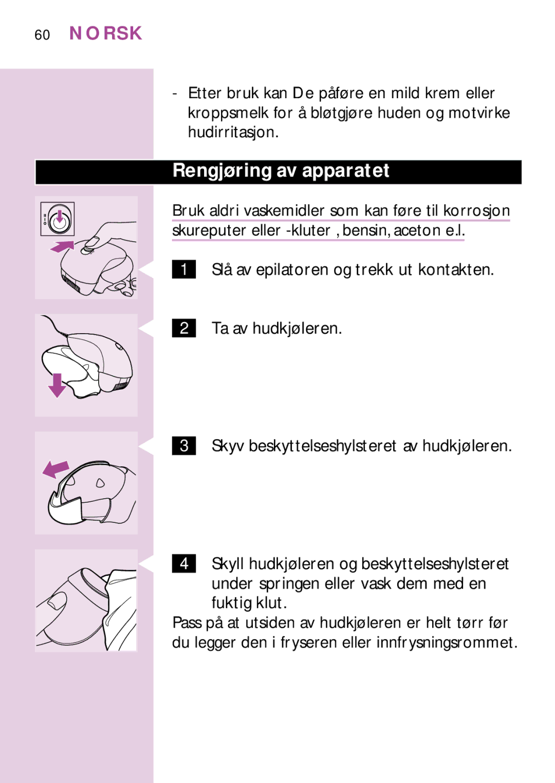 Philips HP6475, PB3, HP6435, HP6479, HP6436, HP6437 manual Rengjøring av apparatet 