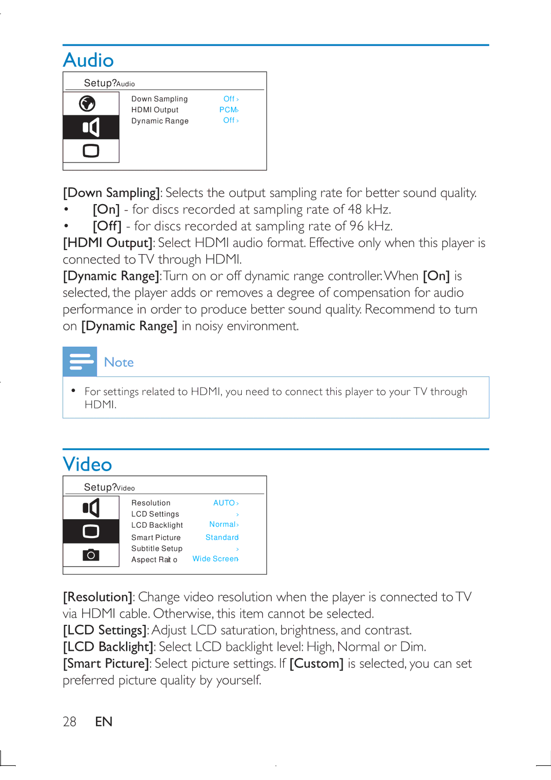 Philips PB9011 manual Audio, Video 