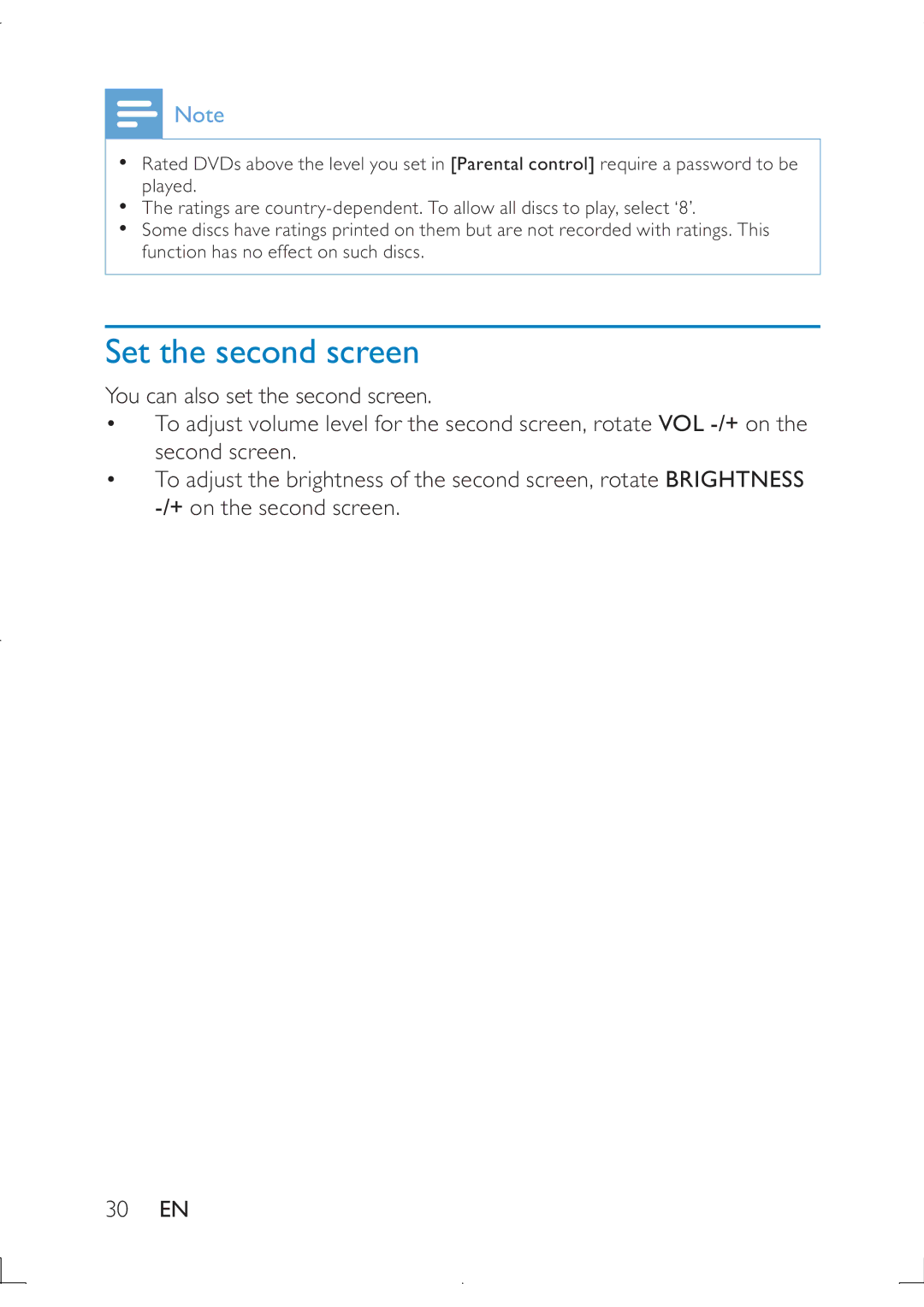 Philips PB9011 manual Set the second screen 