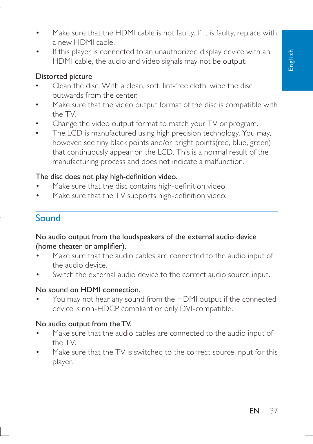 Philips PB9011 manual Sound 