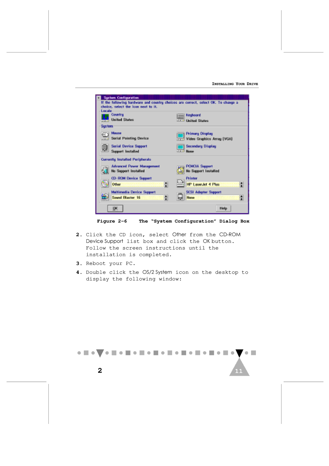 Philips PCA103CD user manual System Configuration Dialog Box 