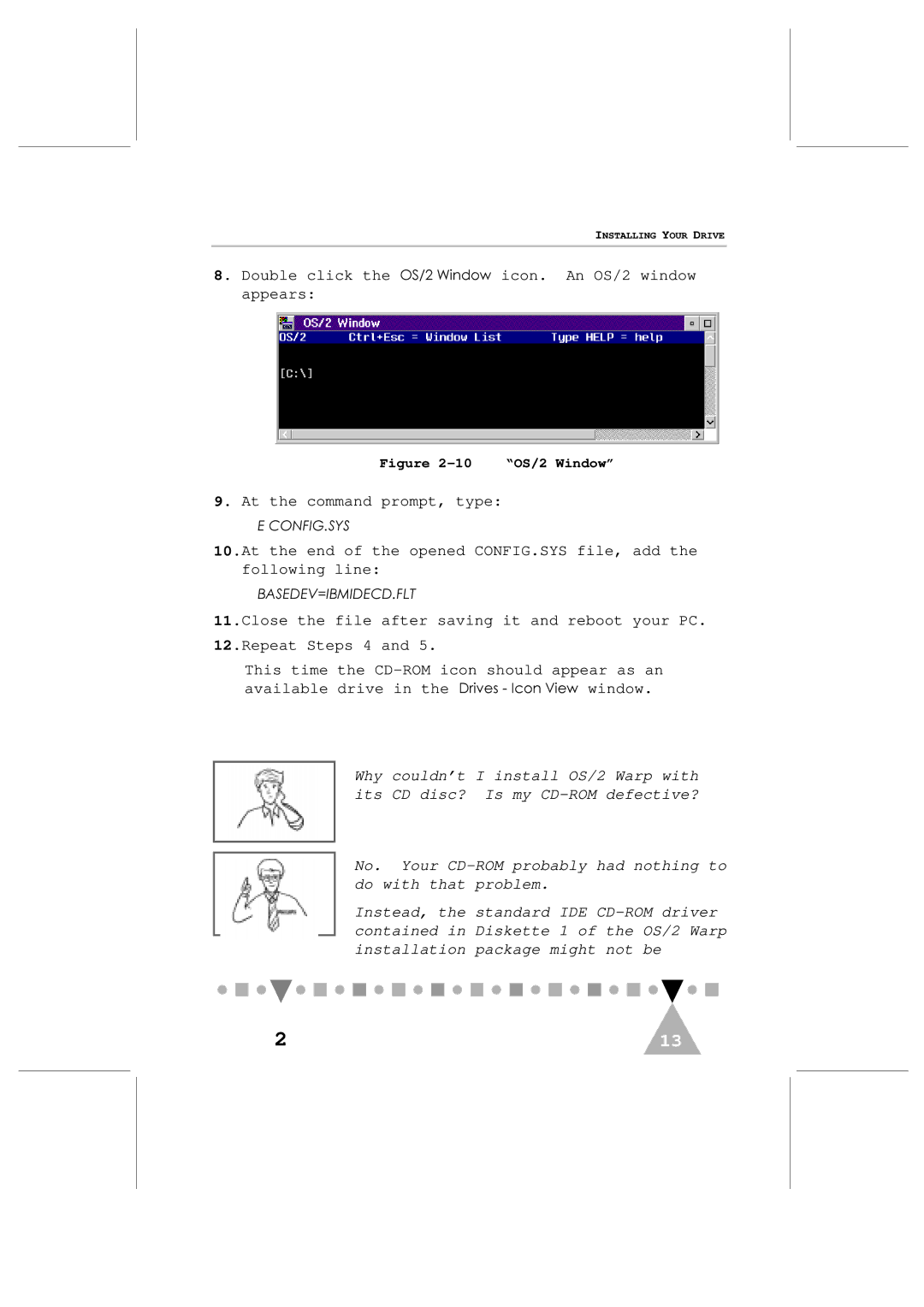 Philips PCA103CD user manual 213, 10 OS/2 Window 