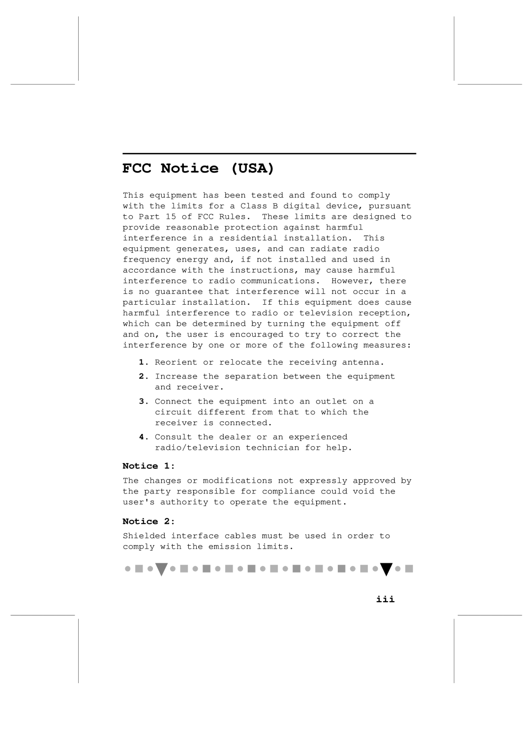 Philips PCA103CD user manual FCC Notice USA, Iii 