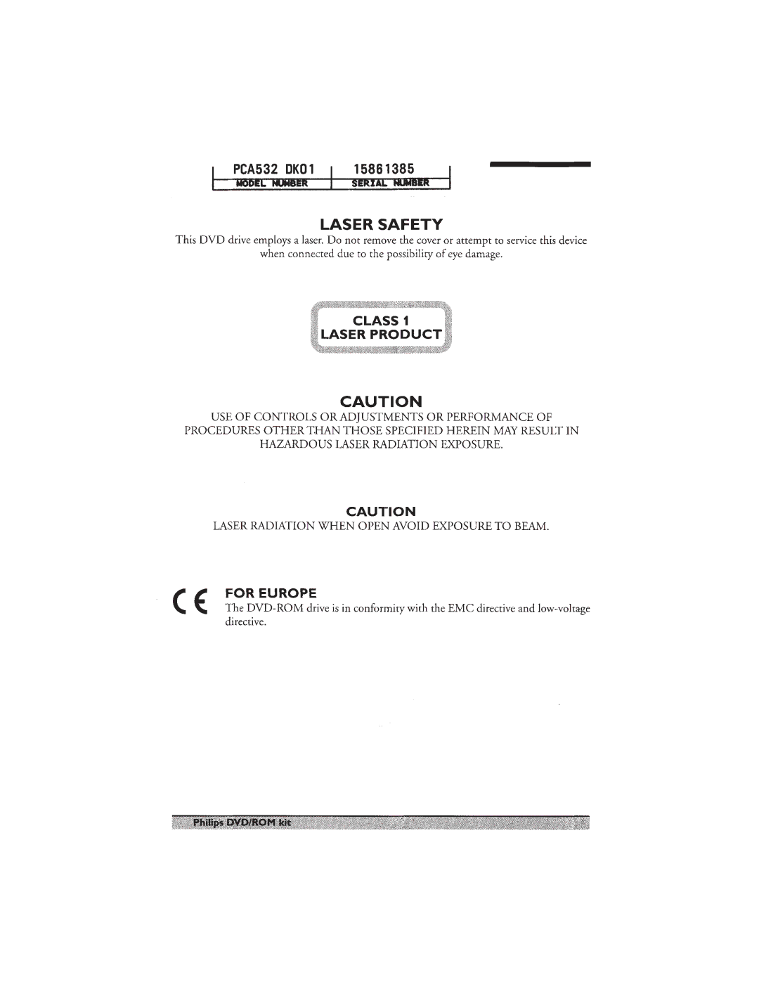 Philips PCA532K manual 