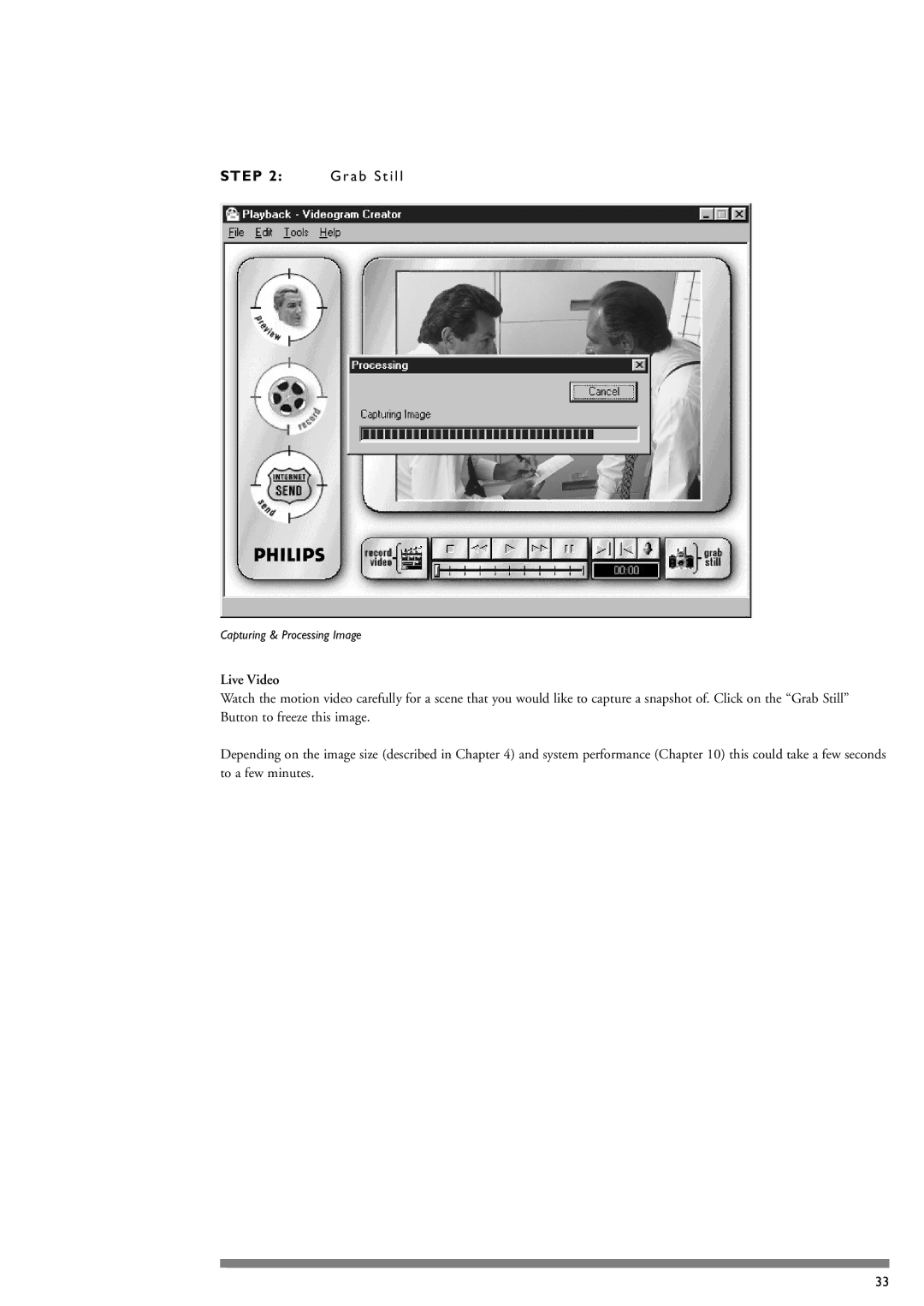 Philips PCA635VC manual Capturing & Processing Image 