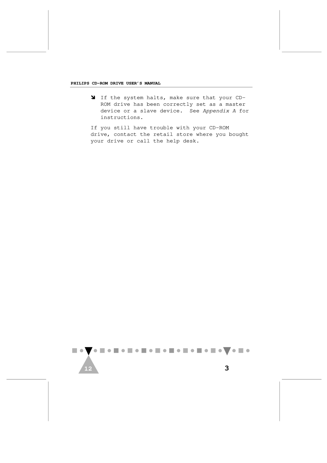 Philips PCA102CD, PCA82CR user manual Philips CD-ROM Drive USER’S Manual 