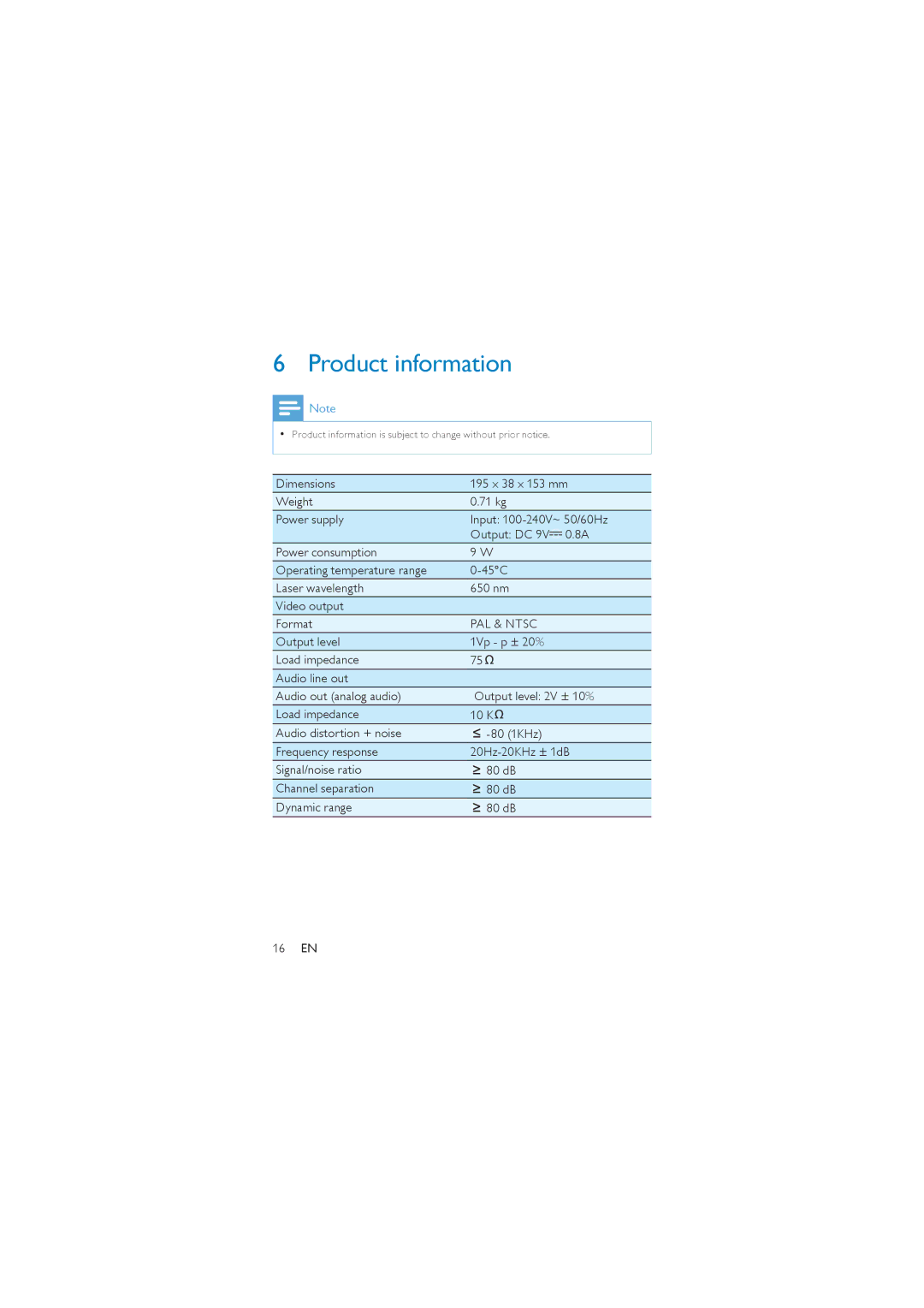 Philips PD7000S, PD7000C user manual Product information, PAL & Ntsc 