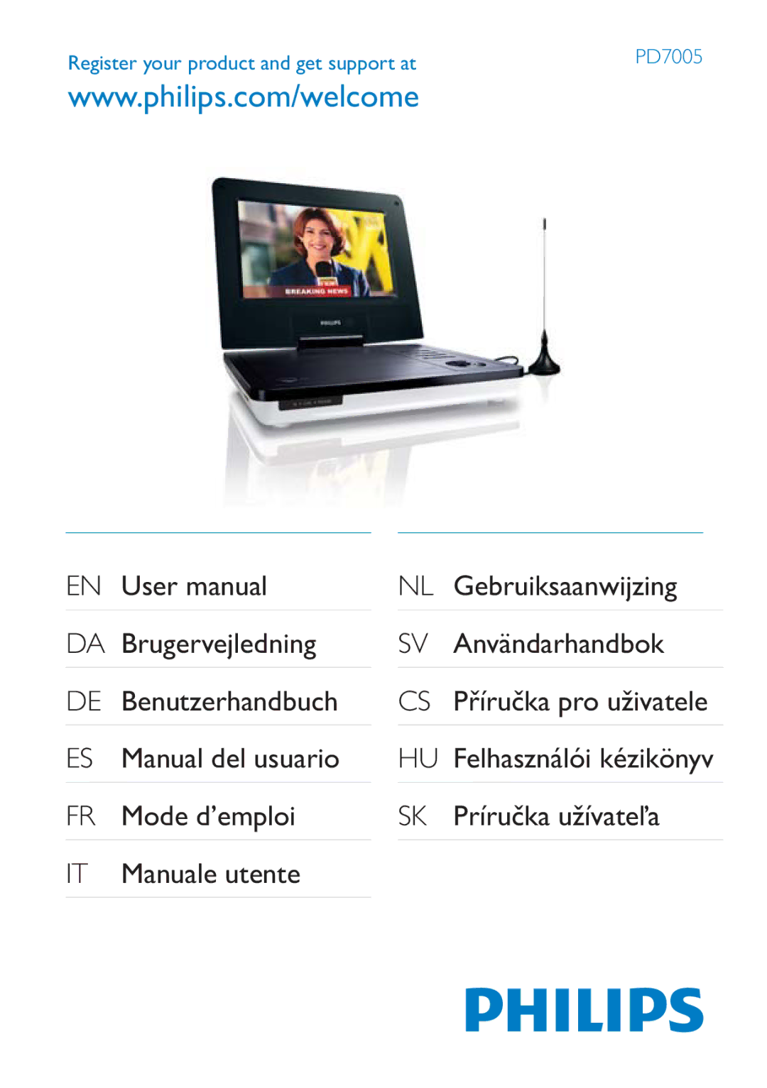 Philips PD7005 user manual Register your product and get support at 