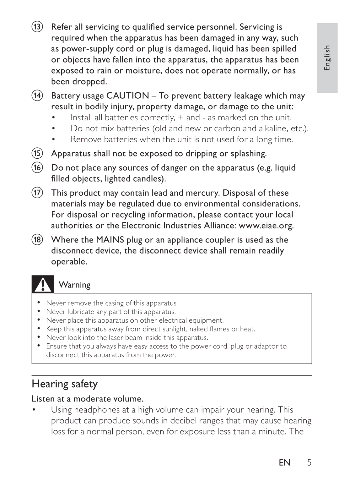 Philips PD7008/51 user manual Hearing safety, Listen at a moderate volume 