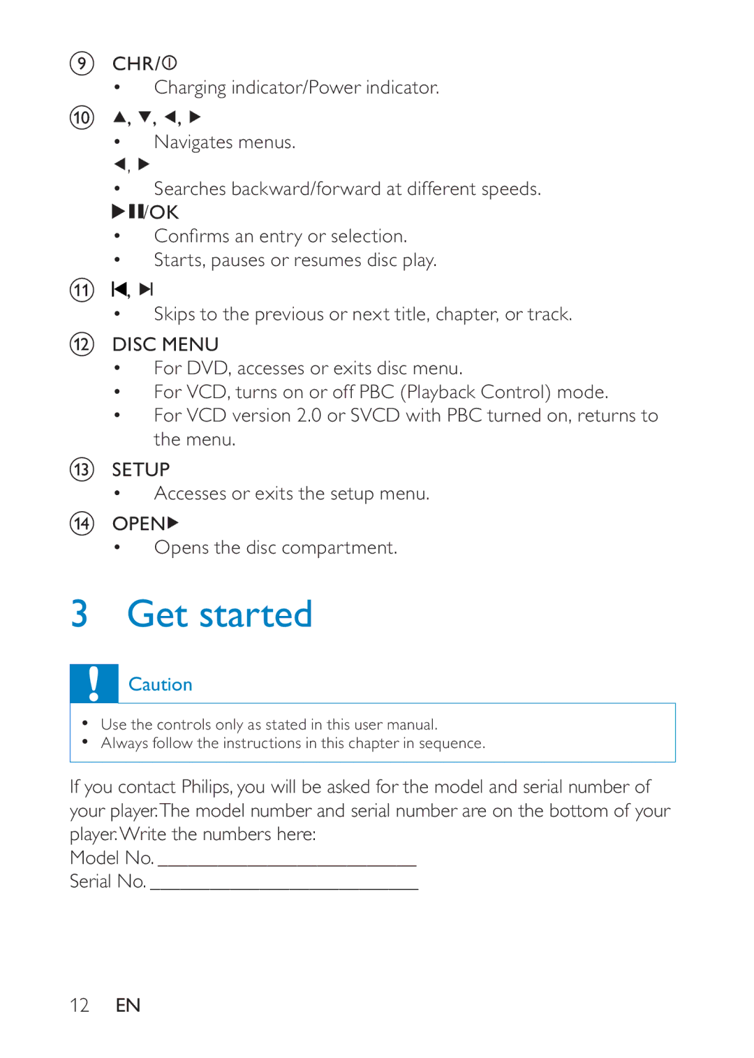 Philips PD7020/12 user manual Get started 