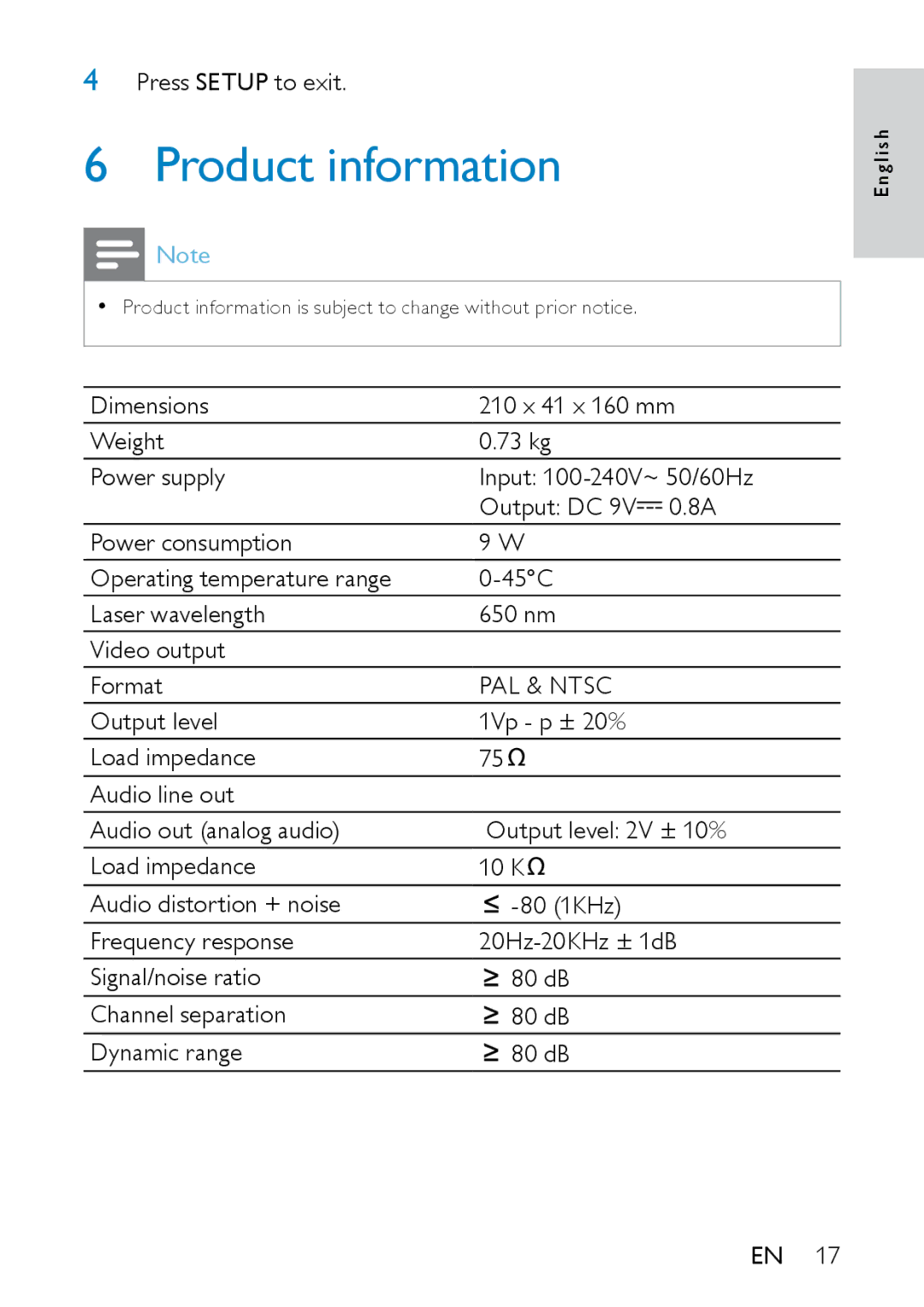 Philips PD7020/51 user manual Product information, PAL & Ntsc 