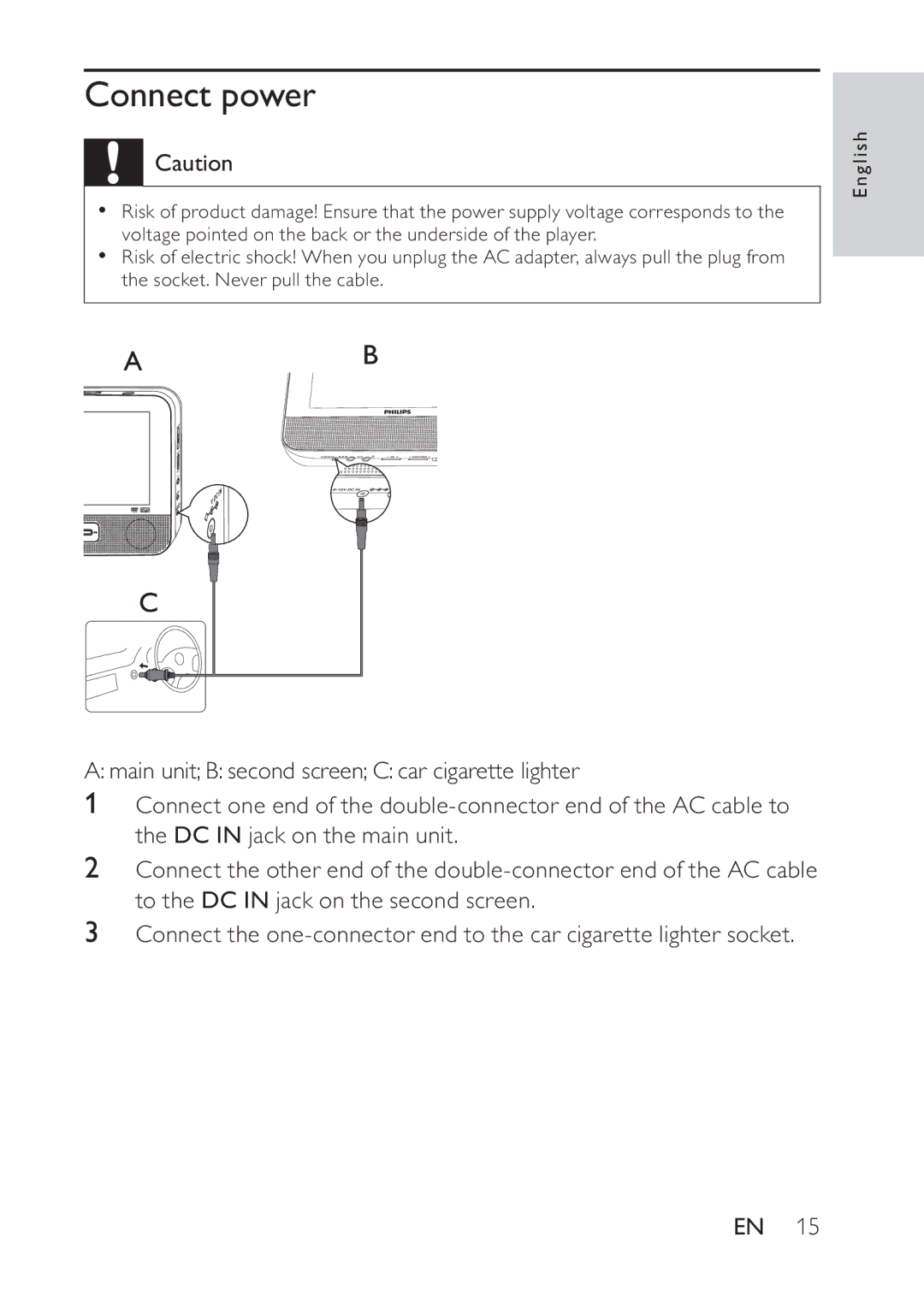 Philips PD7022/12 user manual Connect power 