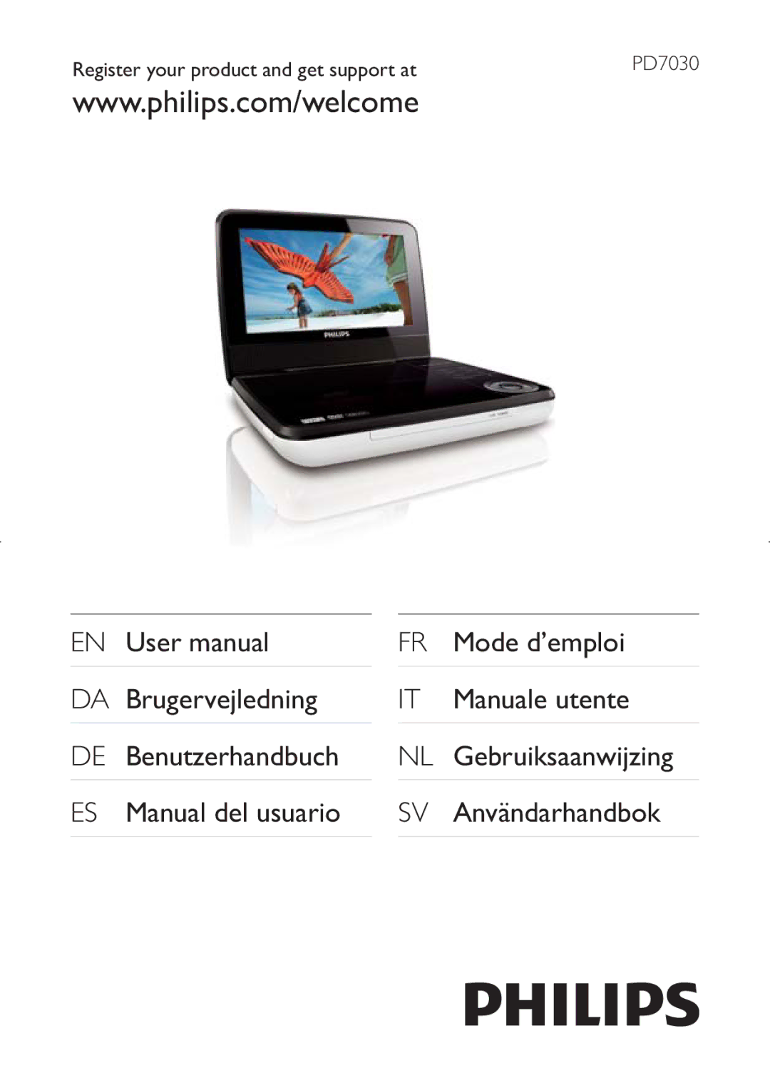 Philips PD7030 user manual Register your product and get support at 