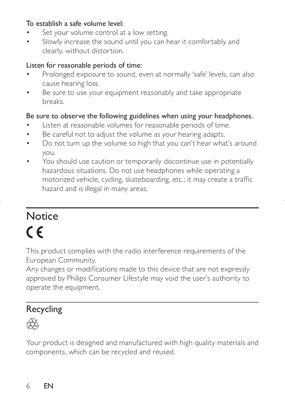 Philips PD7030 user manual Recycling 