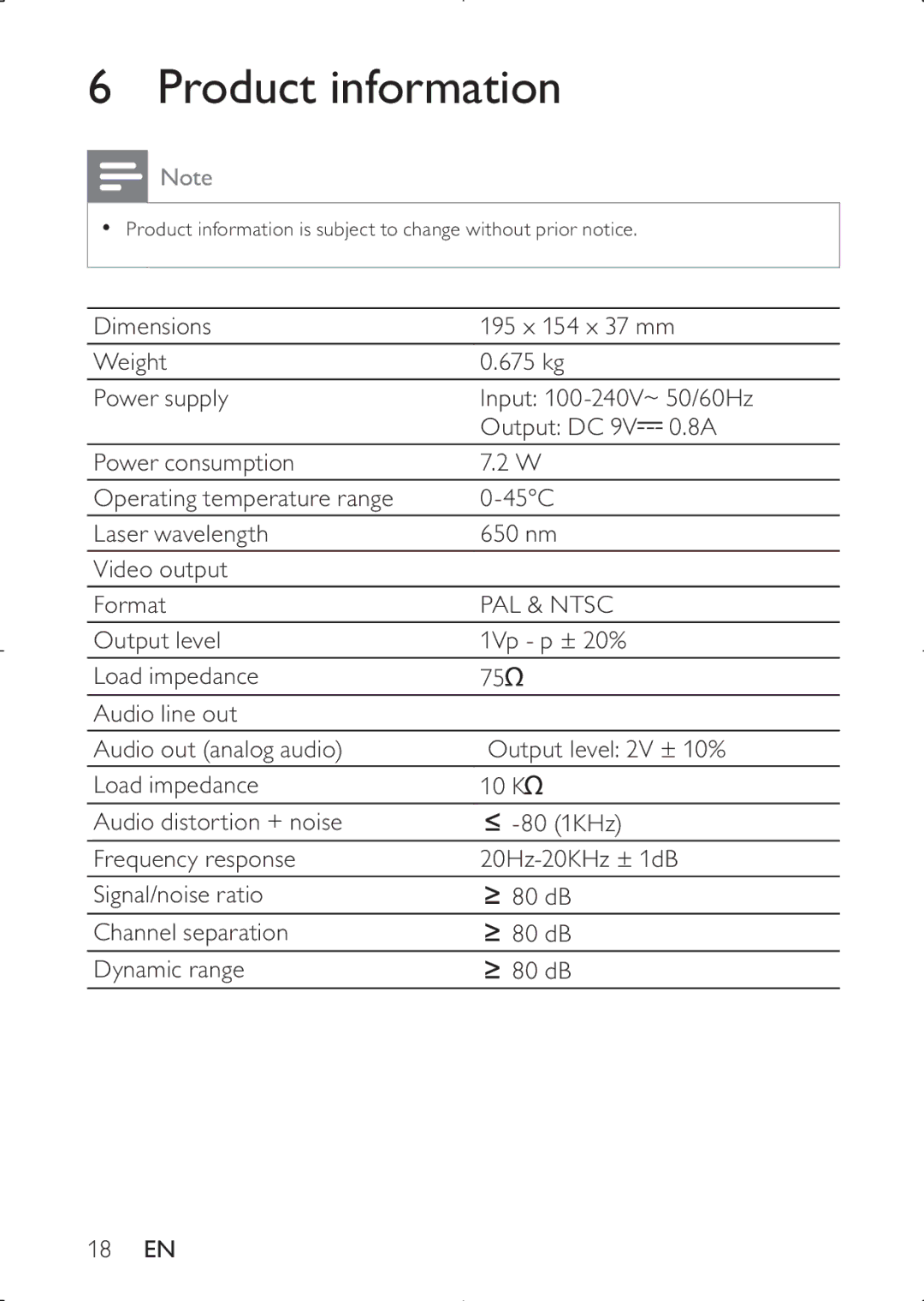 Philips PD7030 user manual Product information, PAL & Ntsc 