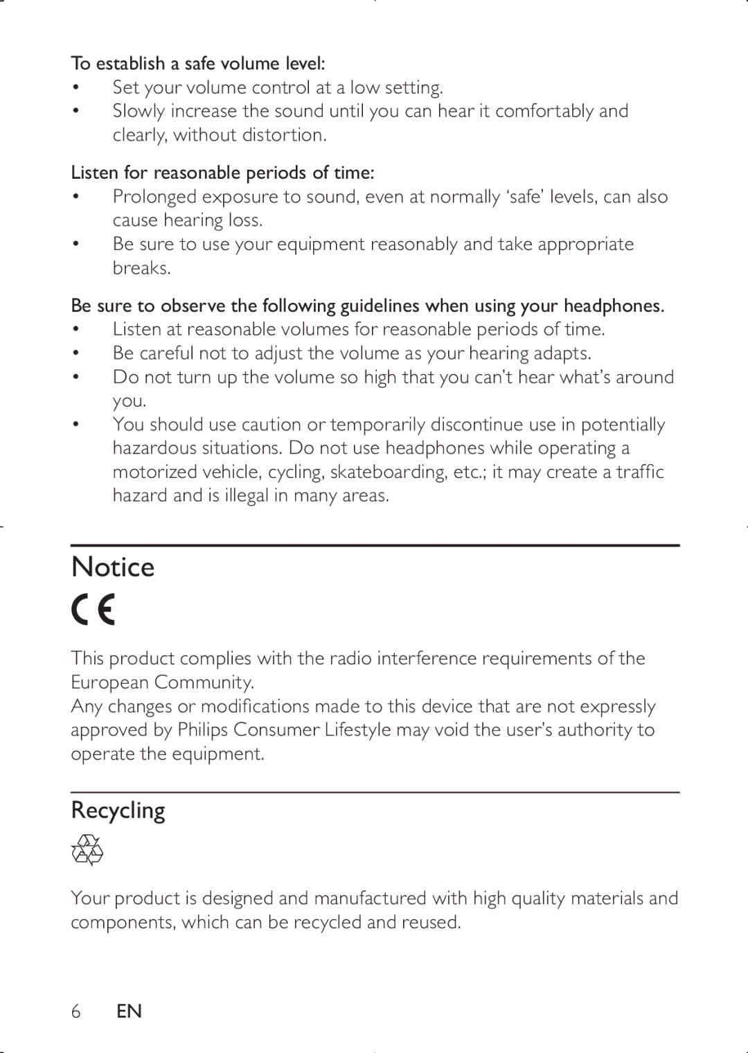 Philips PD7030 user manual Recycling 