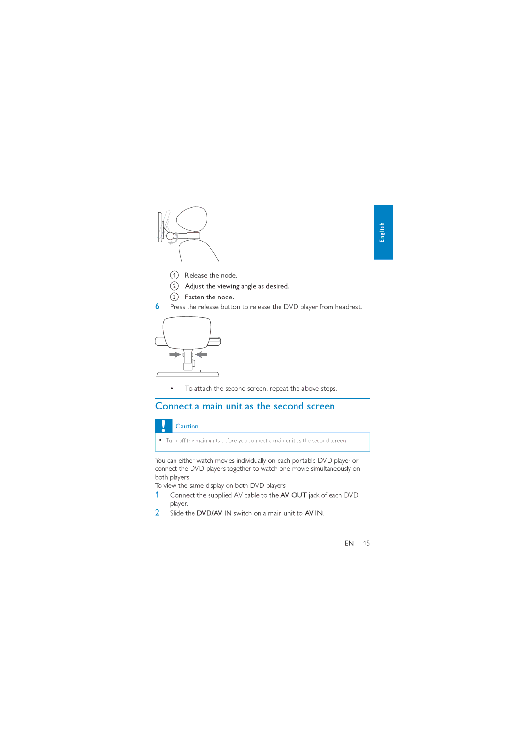 Philips PD7042/05 user manual Connect a main unit as the second screen 