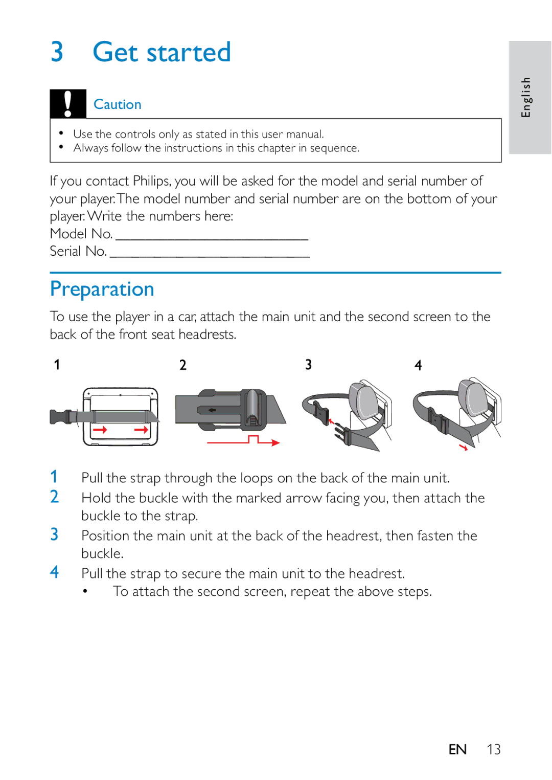 Philips PD709/05 user manual Get started, Preparation 