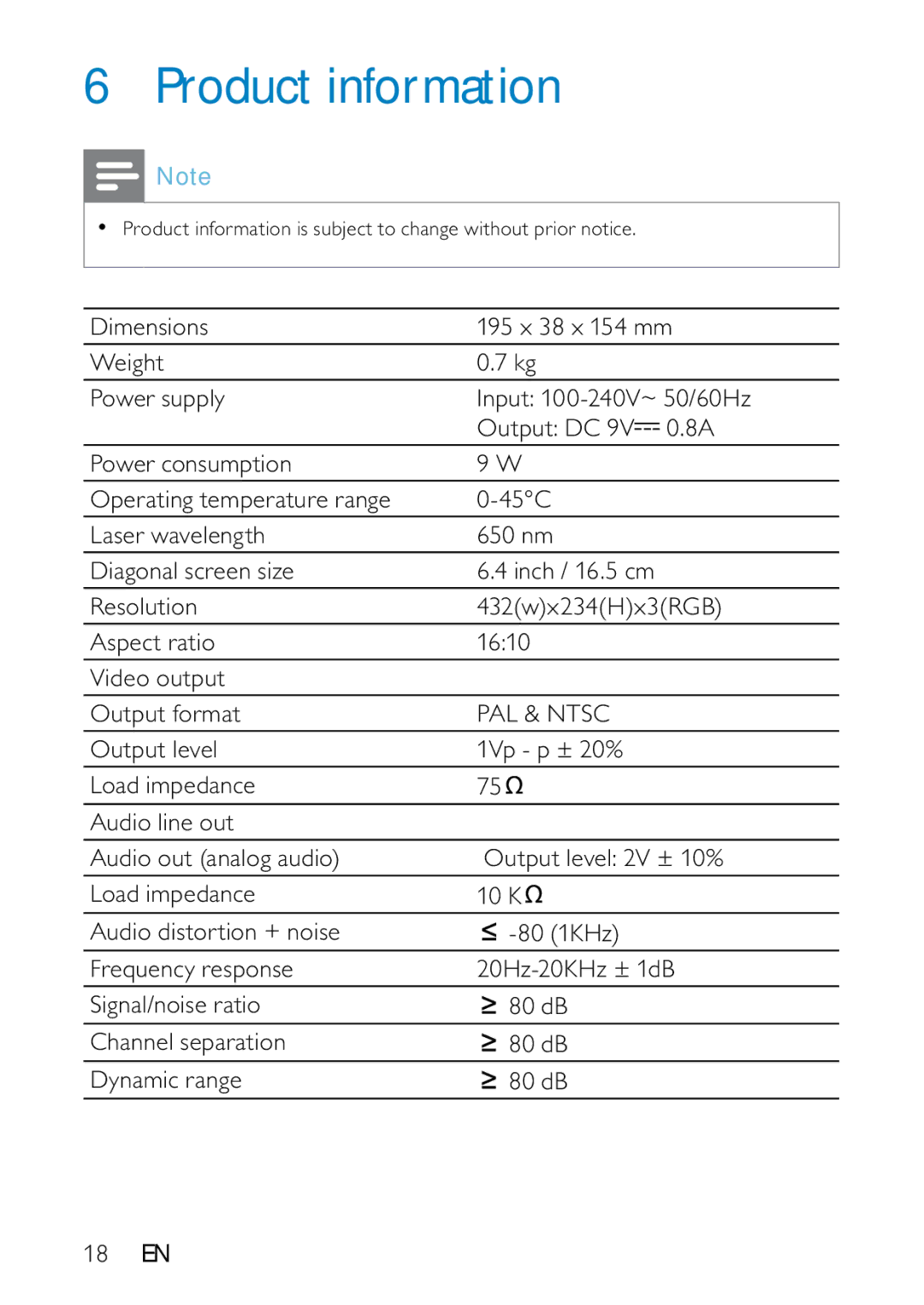 Philips PD709/05 user manual Product information, PAL & Ntsc 