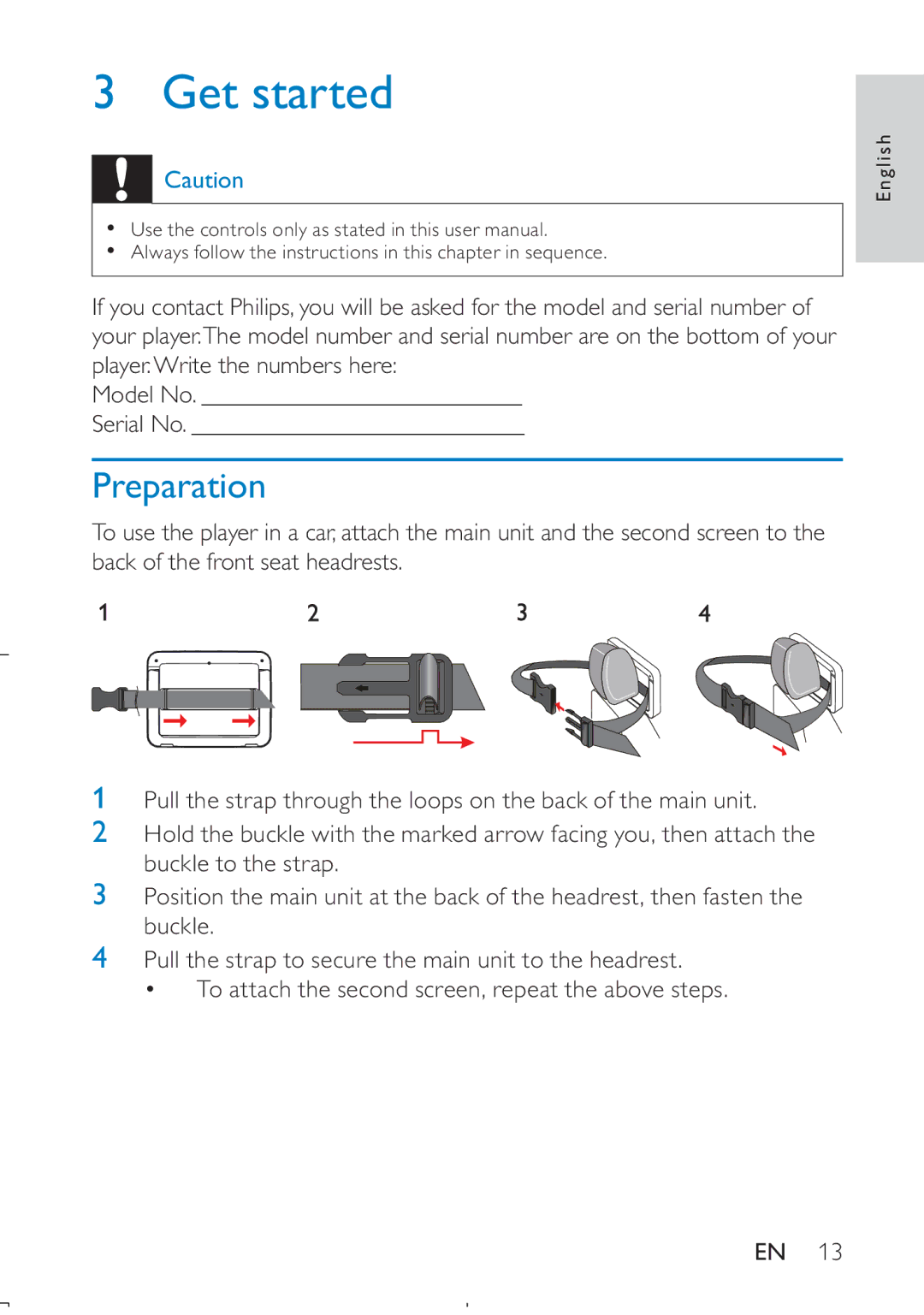 Philips PD709/12 user manual Get started, Preparation 