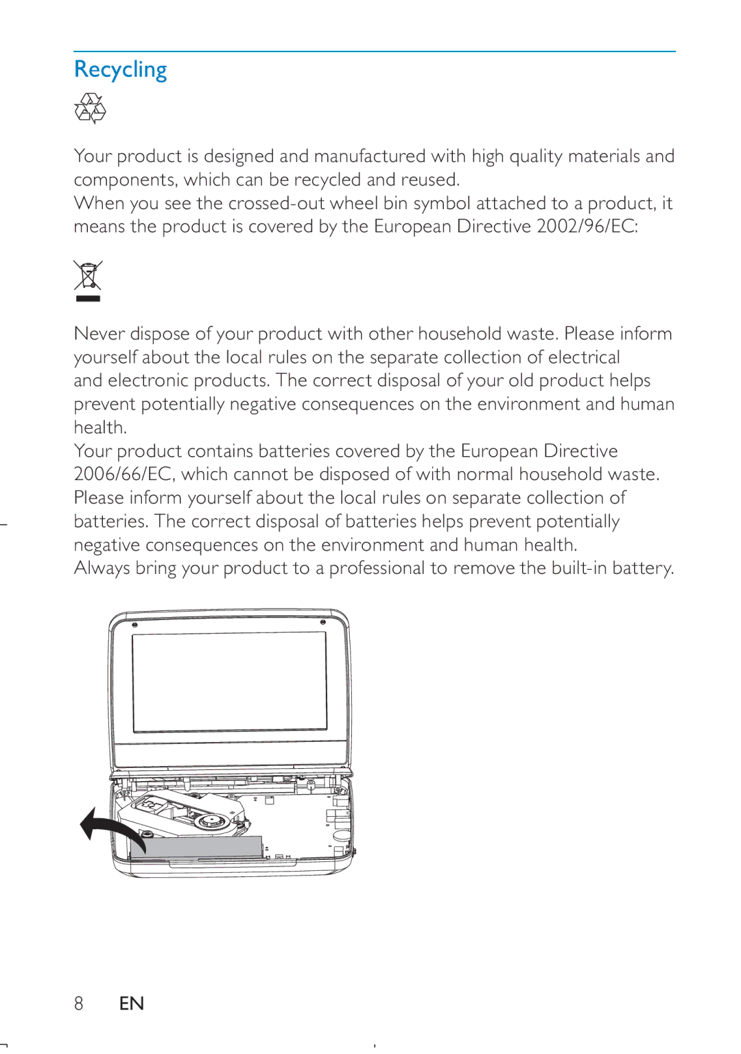 Philips PD709/12 user manual Recycling 