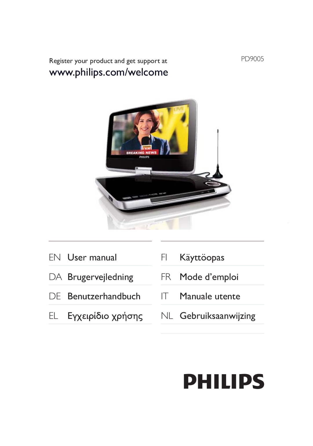 Philips PD9005/12 user manual DA Brugervejledning DE Benutzerhandbuch 