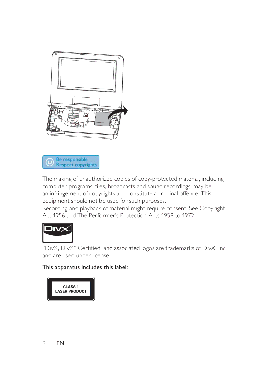 Philips PD9005/12 user manual This apparatus includes this label 