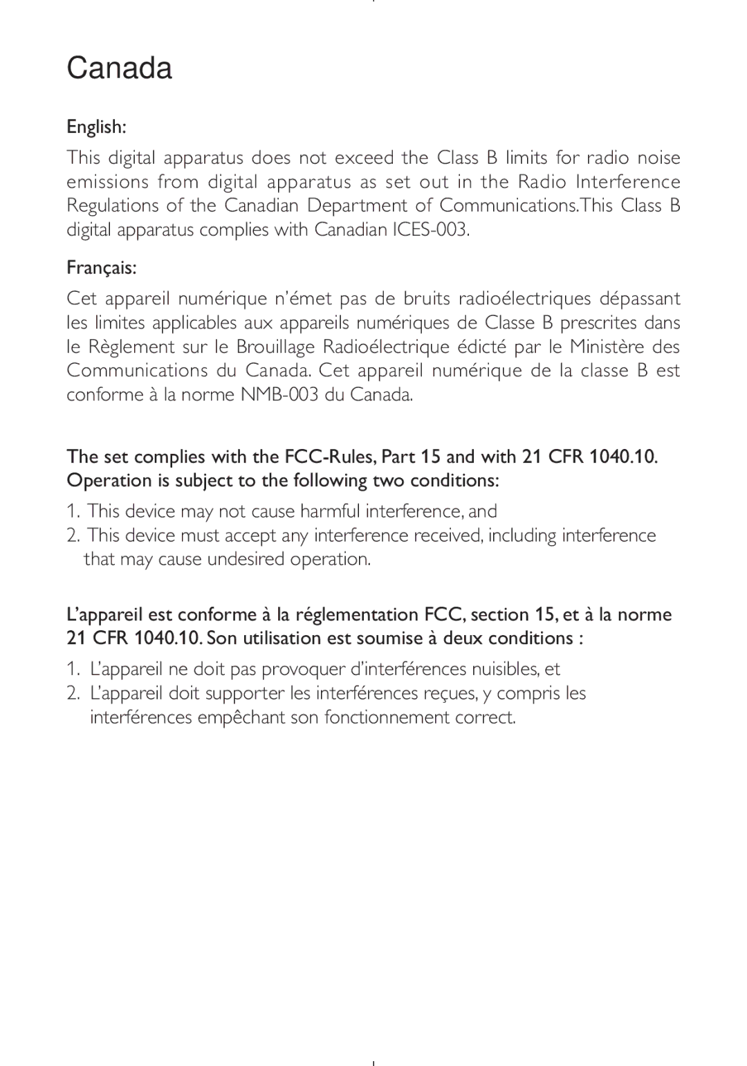 Philips PD9030 user manual Canada 