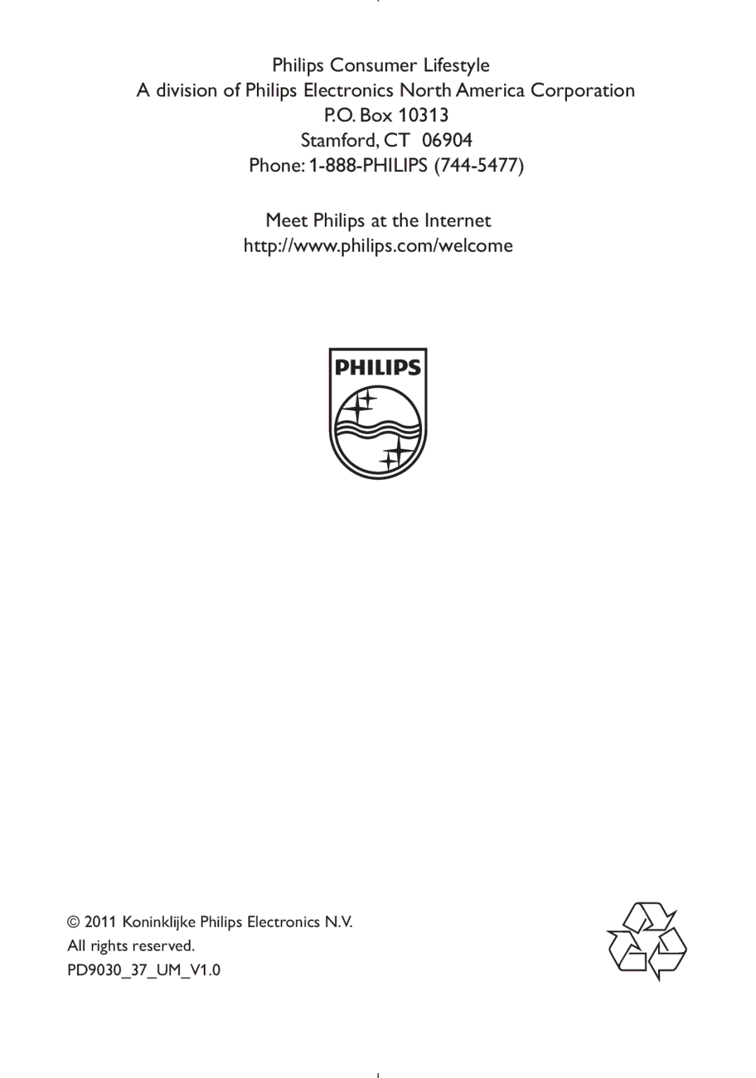 Philips PD9030 user manual 