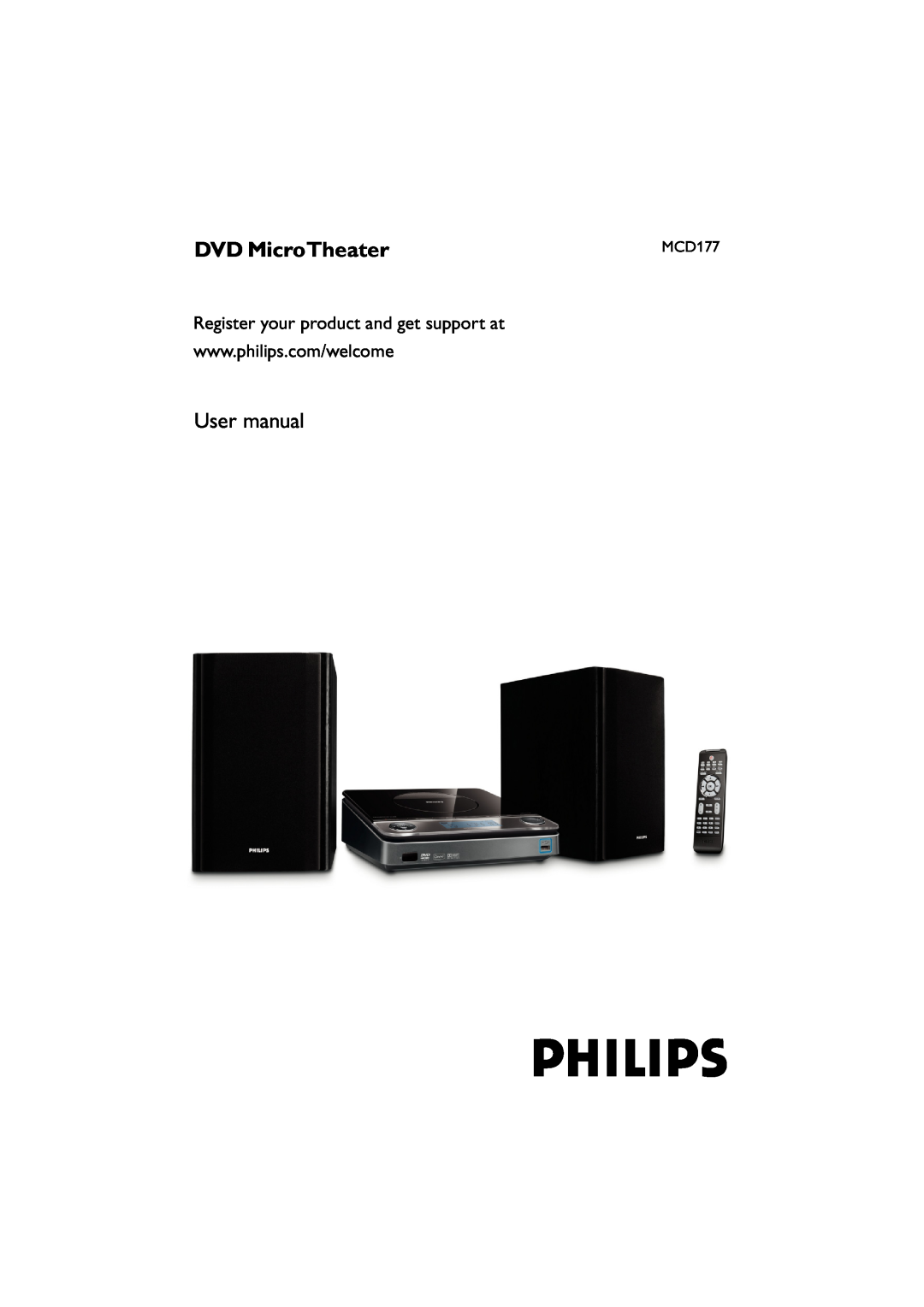 Philips PDCC-JH-0811 user manual DVD MicroTheater, User manual, Register your product and get support at, MCD177 