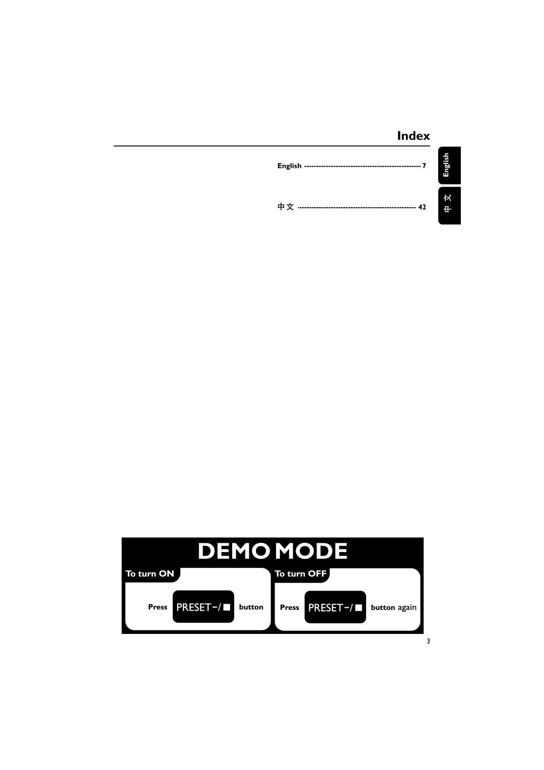 Philips MCD728/93, PDCC-JS-JW-0731 manual Index, English 