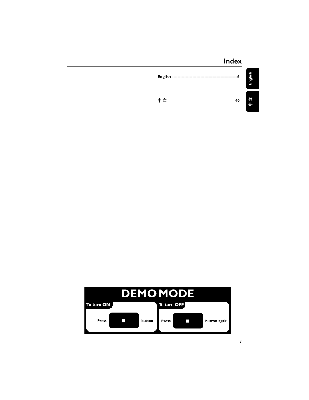 Philips PDCC-ZC-0808 manual Index, English 