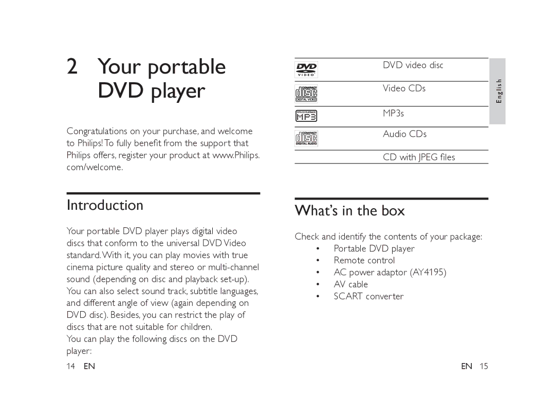 Philips PET101/12 manual Introduction, What’s in the box 