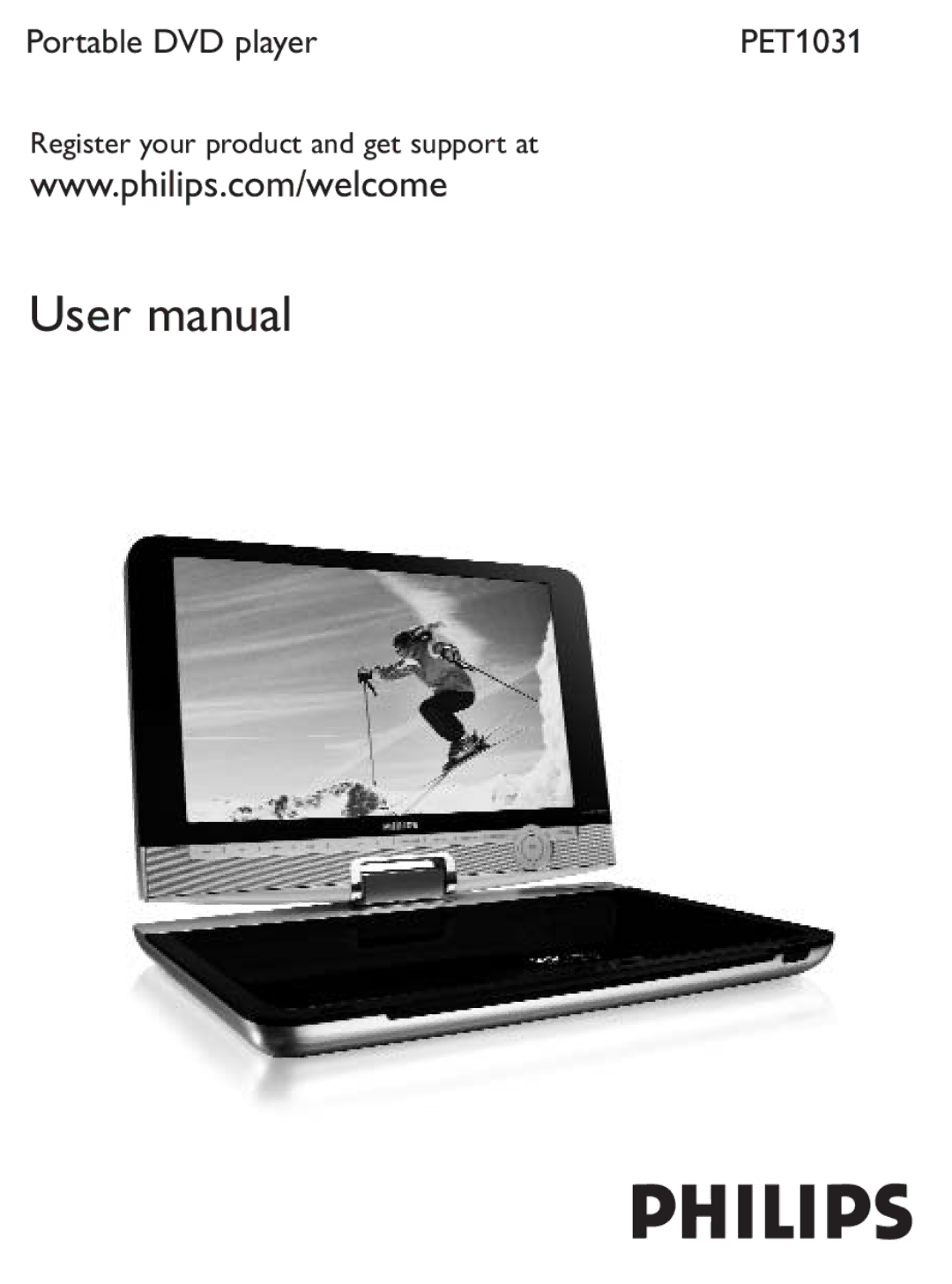 Philips PET1031/12 user manual Portable DVD player 