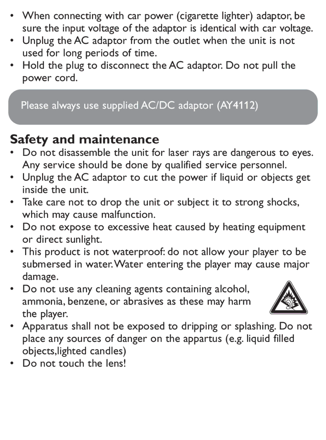 Philips PET1031/12 user manual Safety and maintenance 