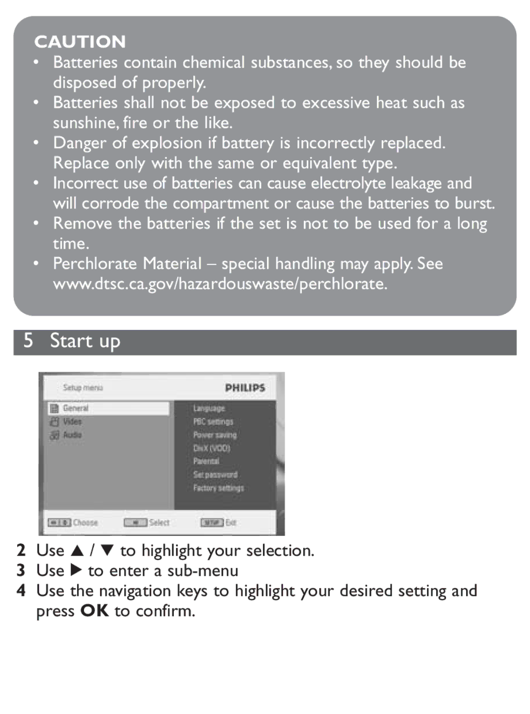 Philips PET1031/12 user manual Start up 