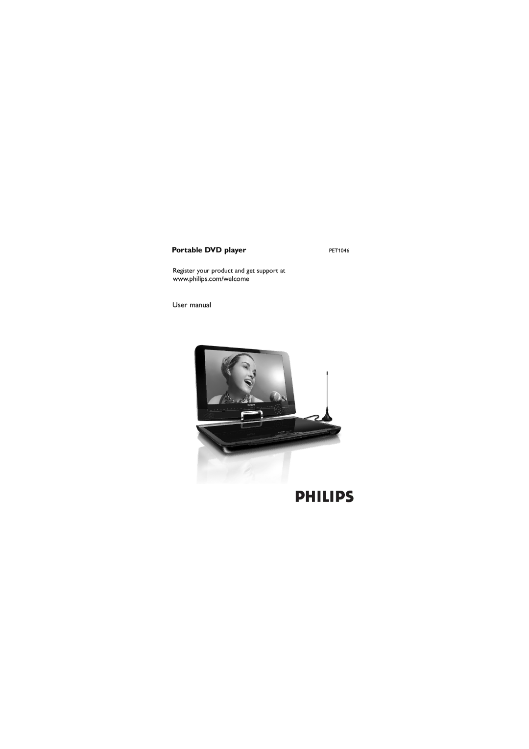 Philips PET1046/12 user manual Portable DVD player 