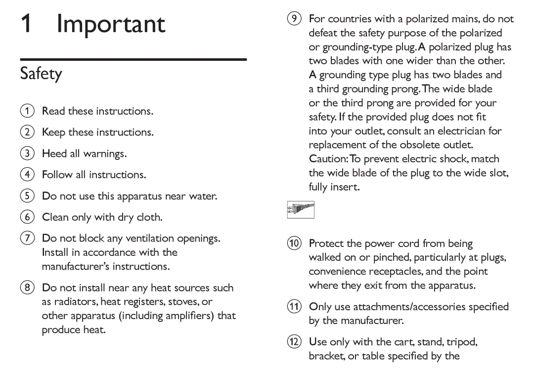 Philips PET712/05, PET712/12 manual Safety 