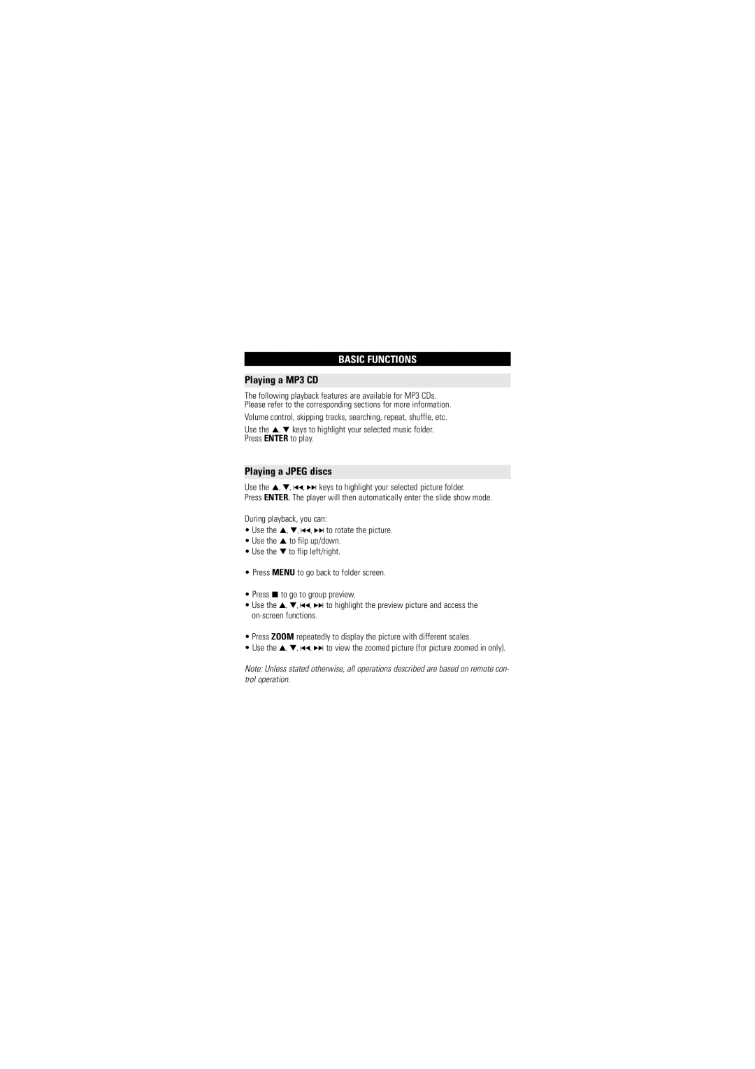 Philips PET716S/05 user manual Playing a MP3 CD, Playing a Jpeg discs 