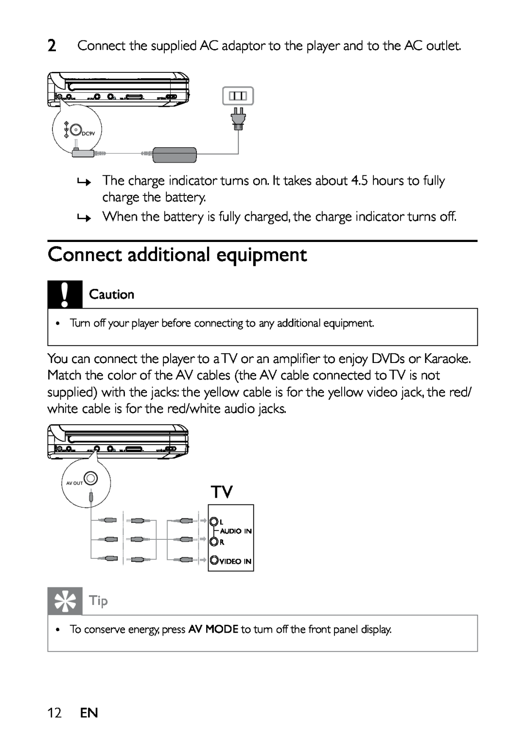 Philips PET721C/12 user manual Connect additional equipment 