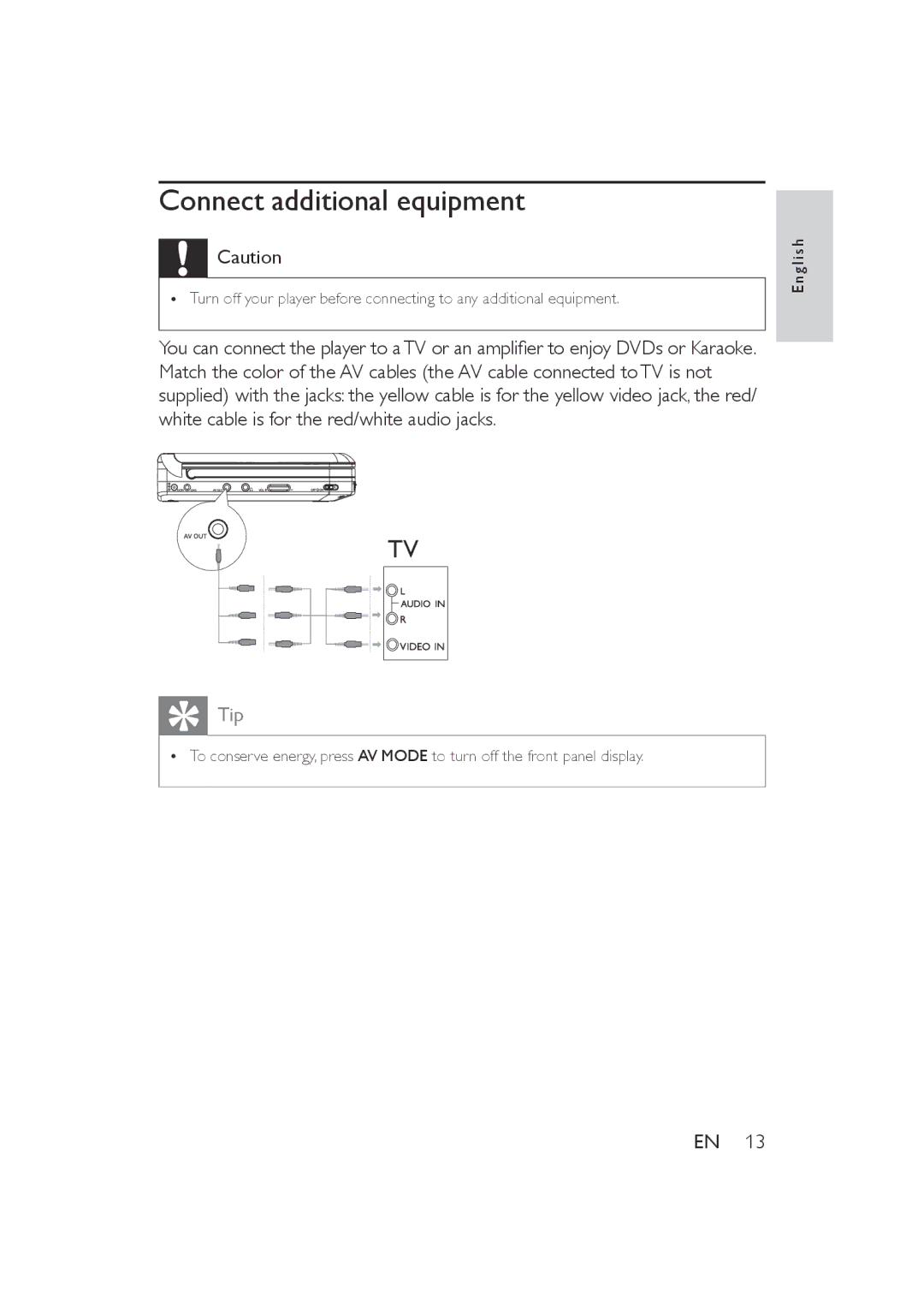 Philips PET721D/05, PET721C/05, PET721S/05 user manual Connect additional equipment 