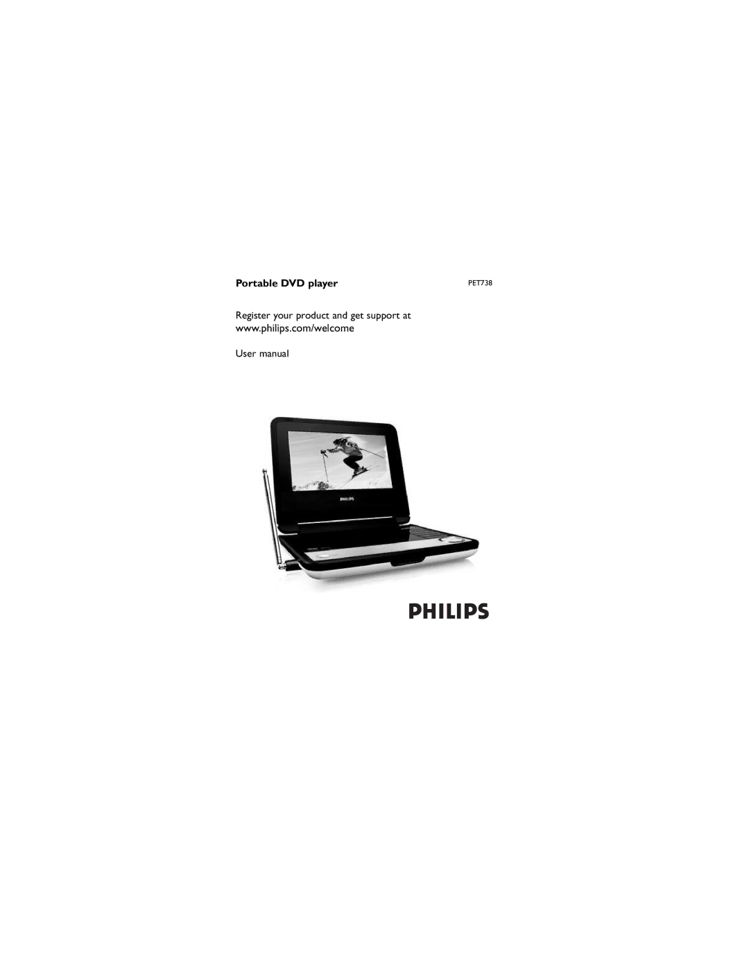 Philips PET738/93 user manual Portable DVD player 