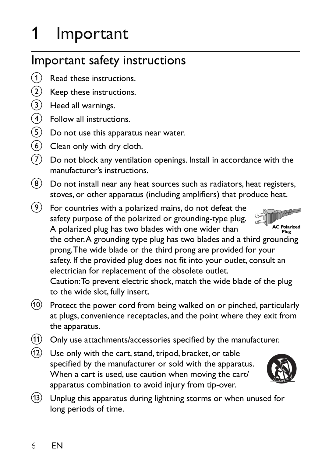 Philips PET7402 user manual Important safety instructions 